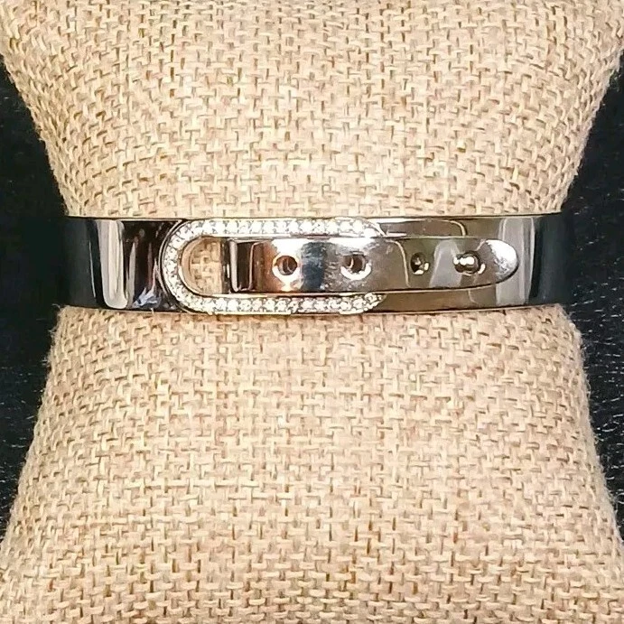 MICHAEL KORS Braccialetto con Cerniera Braccialetto Cristallo Trasparente Tono Argento. 13 362