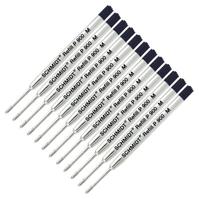 SCHMIDT 12 Pack - Ball Point Refill - Black Ink Medium P900 Parker Style