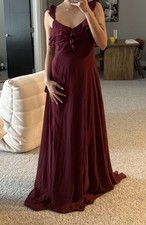 Adoring Glances Burgundy Ruffled Maxi Dress Size XS New With Tag