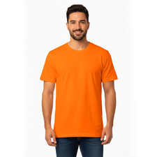 NEW Gildan Men s Heavy Cotton T-Shirt 5000 Safety Green/Orange Single Pack S-5XL