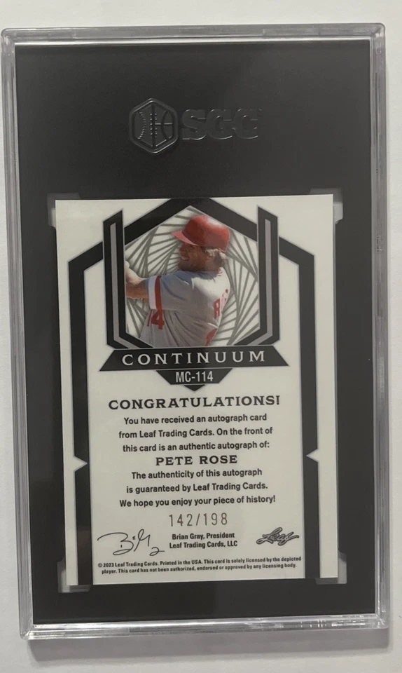 2023 Leaf Metal Continuum PETE ROSE Cincinnati Reds 142/198 SGC 9 / 10 AUTO - Image 2 of 2