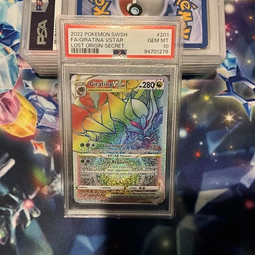 Pokémon Giratina VSTAR Secret Rare 201/196 Lost Origin 280 HP Holo PSA 10 Gem