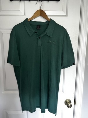 Oakley Men s XL Green Solid Golf Polo Shirt Short Sleeve Polyester Logo