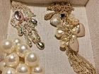 Vintage Style Costume Jewellery Necklace Lot Faux Pearl Tassel Heart Charm