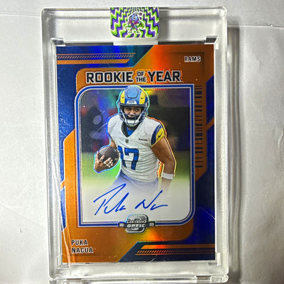 Panini Contenders Optic 2023 Puka Nacua RC Auto Orange Prizm /50 ROY-PN