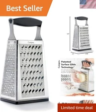 Multi-Purpose Dishwasher Safe Grater - Stainless Steel with Surface Glide Tech