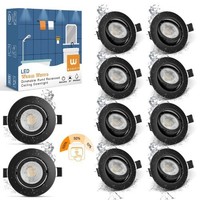 Led-Einbaustrahler 7W Schwarz Flach Dimmbar IP44 700Lm 2800K 230V 3 Stufen Bad