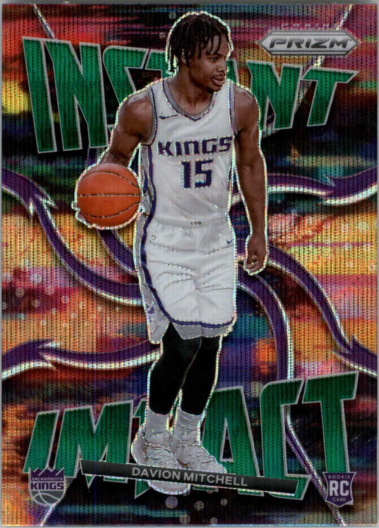 2021-22 Panini Prizm Instant Impact Prizms Green Wave #19 Davion Mitchell - BSK