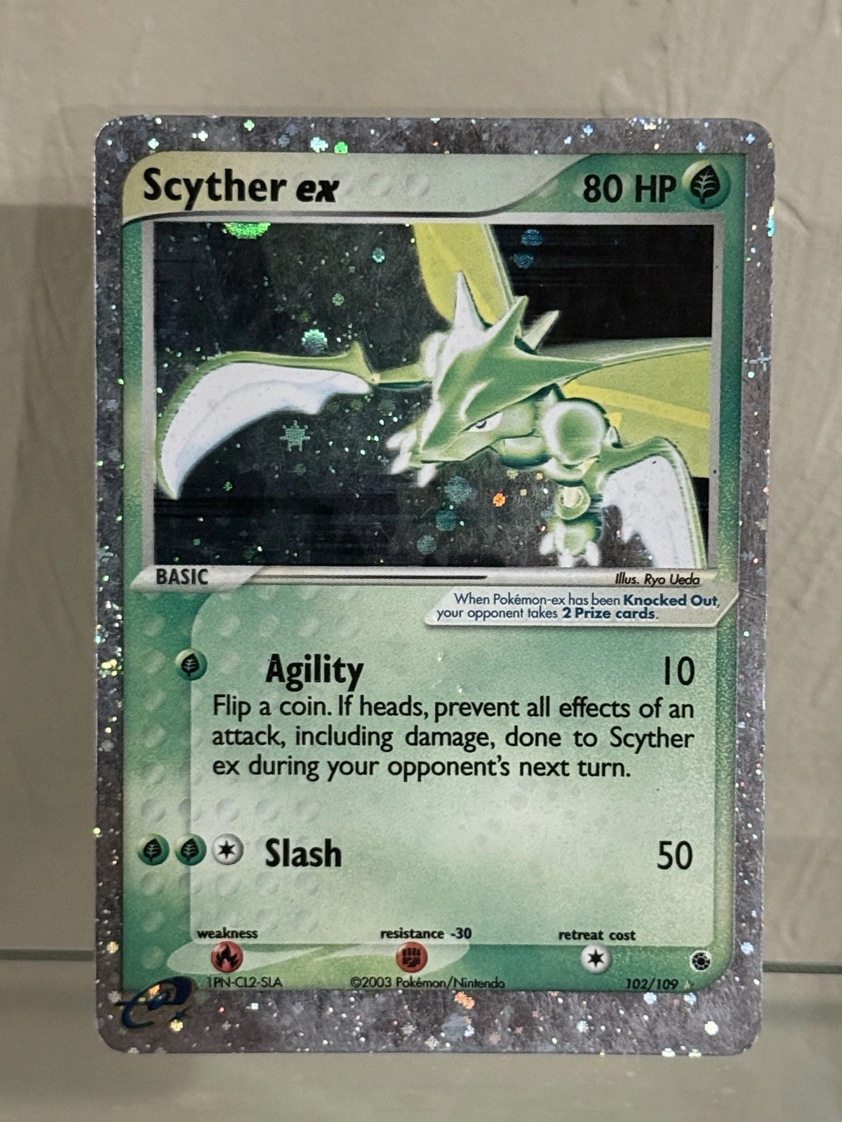 2003 Nintendo Pokemon Scyther EX 102/109 Trading Card