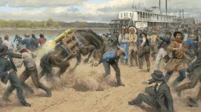 Hot Time in Fort Benton by Andy Thomas - Paper Ltd Ed Artist Proof 50 20x32
