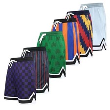 Men's Loose Fit Basketball Shorts American Print Quick Dry Gym Sport Streetwear