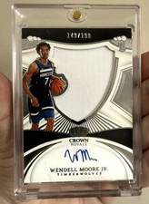 2022-23 Crown Royale Wendell Moore Jr Silhouettes Rookie Jersey Auto RC /199