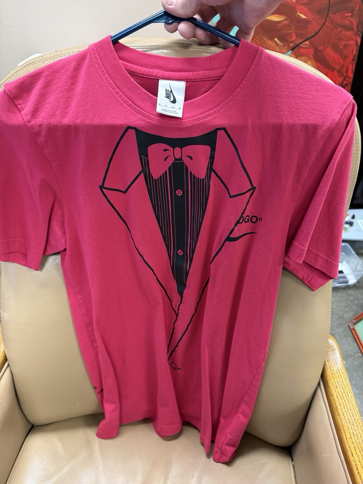 T shirt maglietta Off White X Nike Nrg A6 donna XS rosa stampa grafica pullover retrò