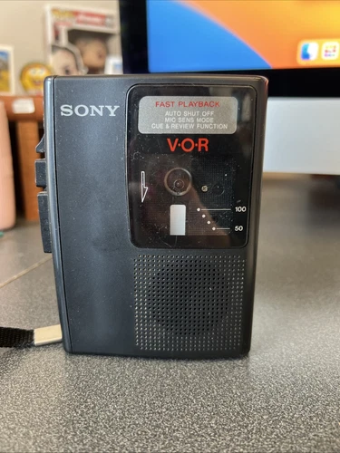 Sony TCM-S64V VOR Fast Playback Cassette Tape Player Handheld Voice Recorder Vtg