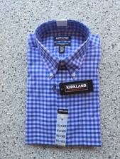 Kirkland Signature Men's Traditional Fit Non-Iron Dress Shirt NWT 16.5x34/35