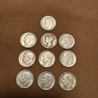 Lot of 10 - U.S. 90% Silver Dimes Various Years.