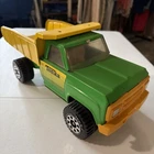 Vintage 1970’s Tonka Green and Yellow Dump Truck Pressed Steel Model # 13190