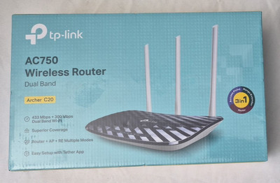 TP-LINK Archer C20 AC750 300Mbps Dual-Band Wireless Router New