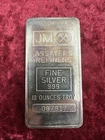 10 Troy Oz JM Silver Bar .999 Fine Silver Assayers Refiners Ten Ounces