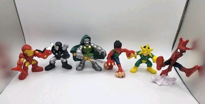Marvel Super Hero Squad Figuren x 6 Dr Doom Reptil Iron Man Shocker Spiderman