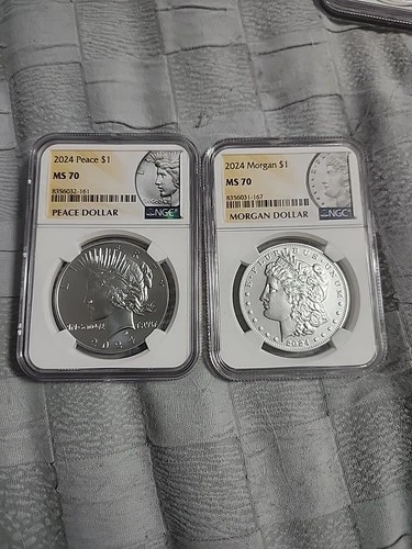 2024  Morgan & Peace Dollar  NGC MS70