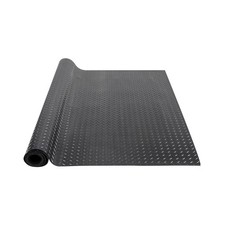 Diamond-Plate Rubber Flooring Roll, 3 mm x 4 ft x 15 ft Garage Floor Mat, SBR Ru