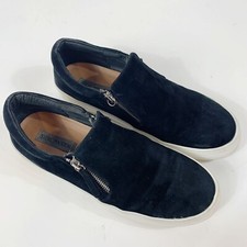 STEVE MADDEN Glaammar Zip Black Suede Platform Sneakers Sz 10