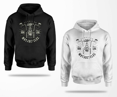 Biker Hoodie B0004 Chopper Bobber Oldschool Motorrad Skull Schrauber Vintage 