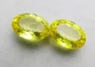Stunning Yellow Sapphire Pair of 22-24 Ct Oval Natural Certified Loose Gemstone
