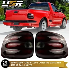 RED SMOKE Rear Tail Lights Lamps L+R Set For 97-00 Ford F150 Flareside Pickup