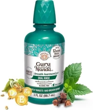 GuruNanda Fresh Breath Mouthwash, ADA-Accepted, Alcohol & Fluoride-Free,