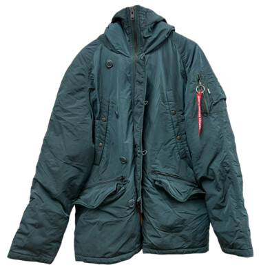 Palace Skateboards P-3B Deep Green Puffer Parka Jacket Size Large 