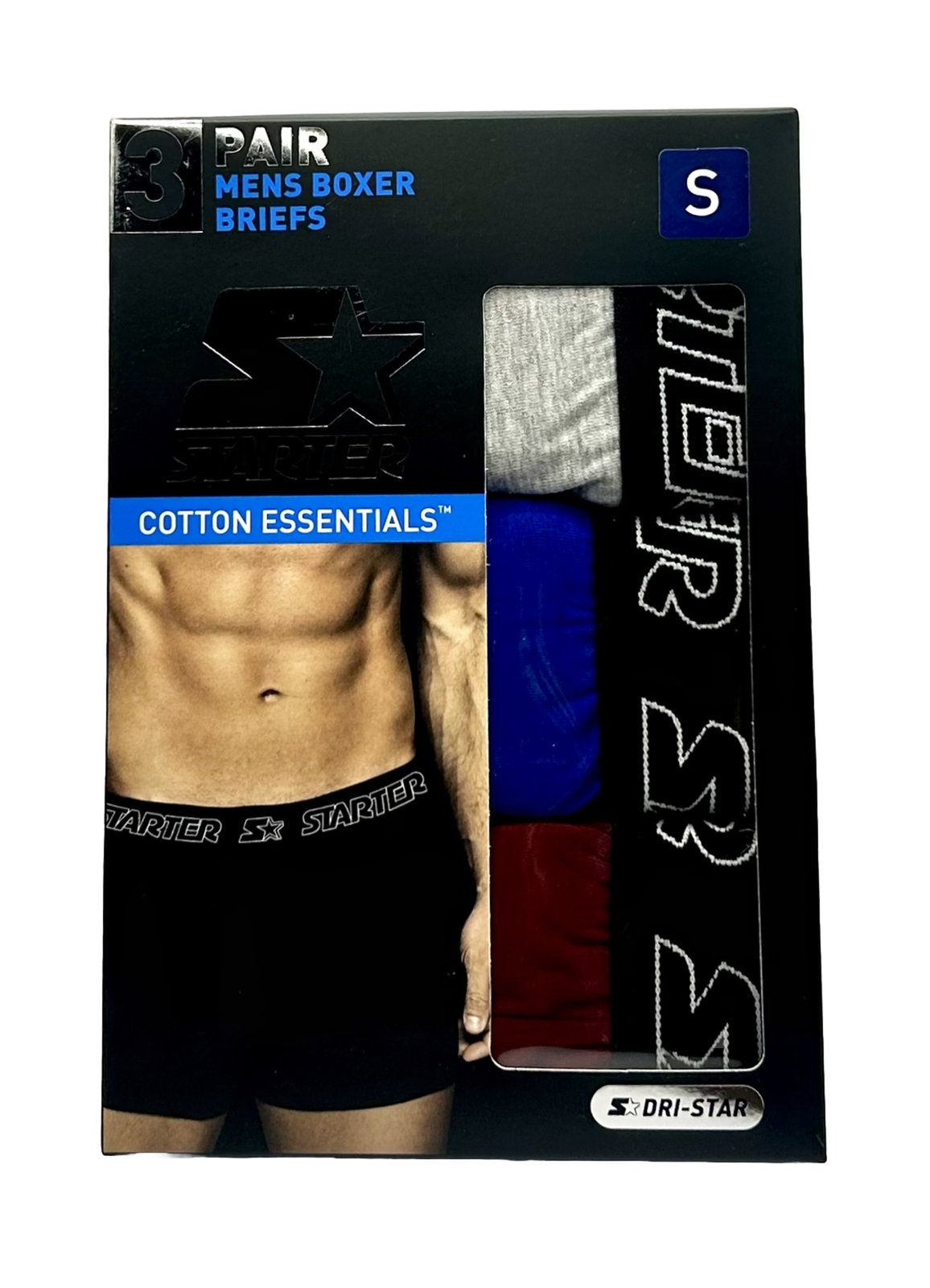 Essentials Boxers New Starter 3 Pack Men Cotton Essentials Performance Boxer Briefs Sizes ...