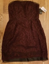 David's Bridal Dress Size 8 Lace Strapless W10184 NWT $149 - Garnet Color