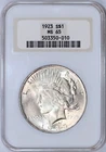 1923 Peace Silver Dollar | NGC MS65 | NGC Fatty Slab | PQ++