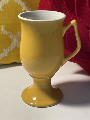 Hall Irish Coffee Mug 1272 Yellow Footed Pedestal USA -