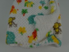 SL Home Fashions Baby Blanket White Orange Safari Animal Giraffe Monkey Lion New