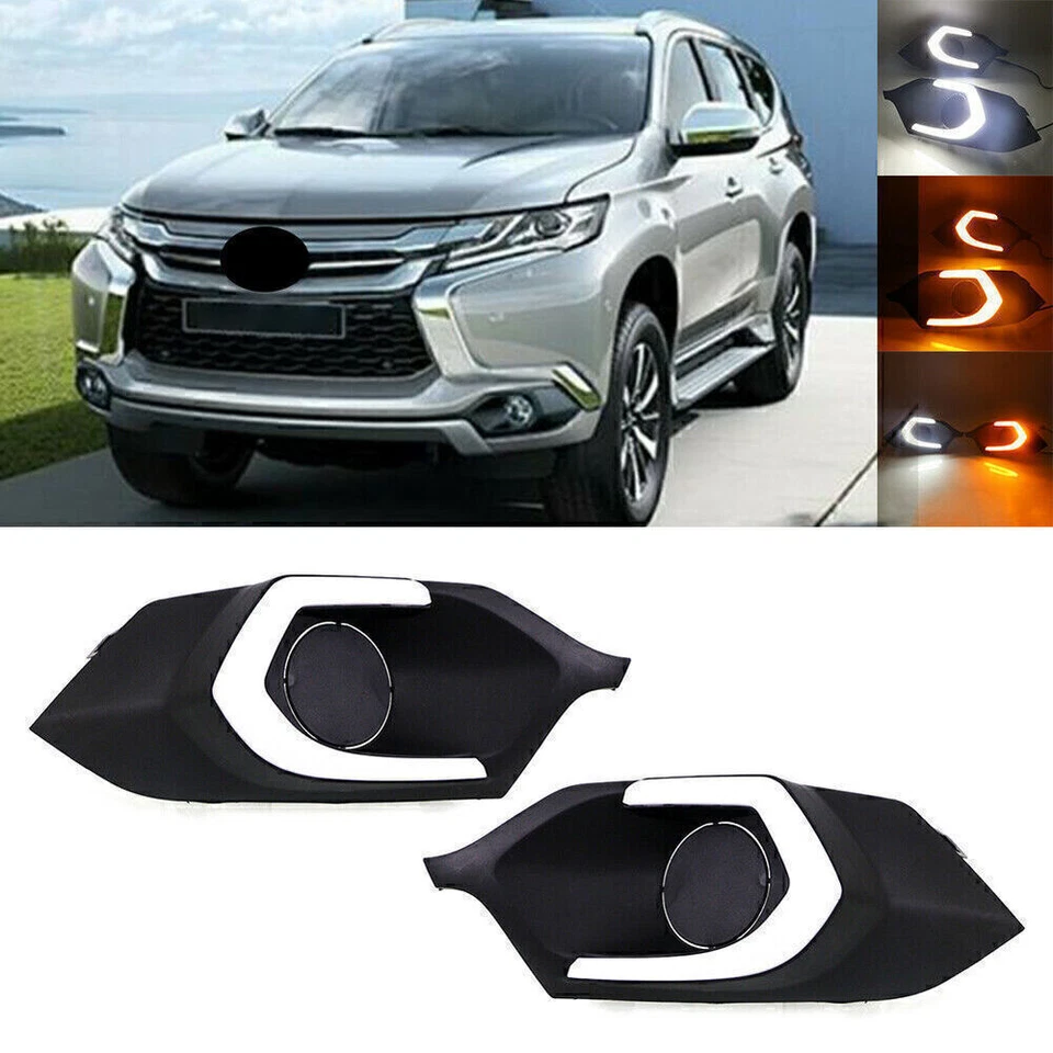 Luces de circulación diurna LED DRL para Mitsubishi Pajero Montero Sport 2016-2019 Foto 2 de 4