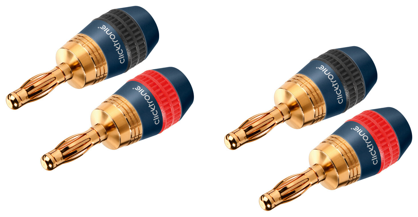 Thumbnail - 5x Clicktronic Bananen-stecker Simplelock, 4er-set