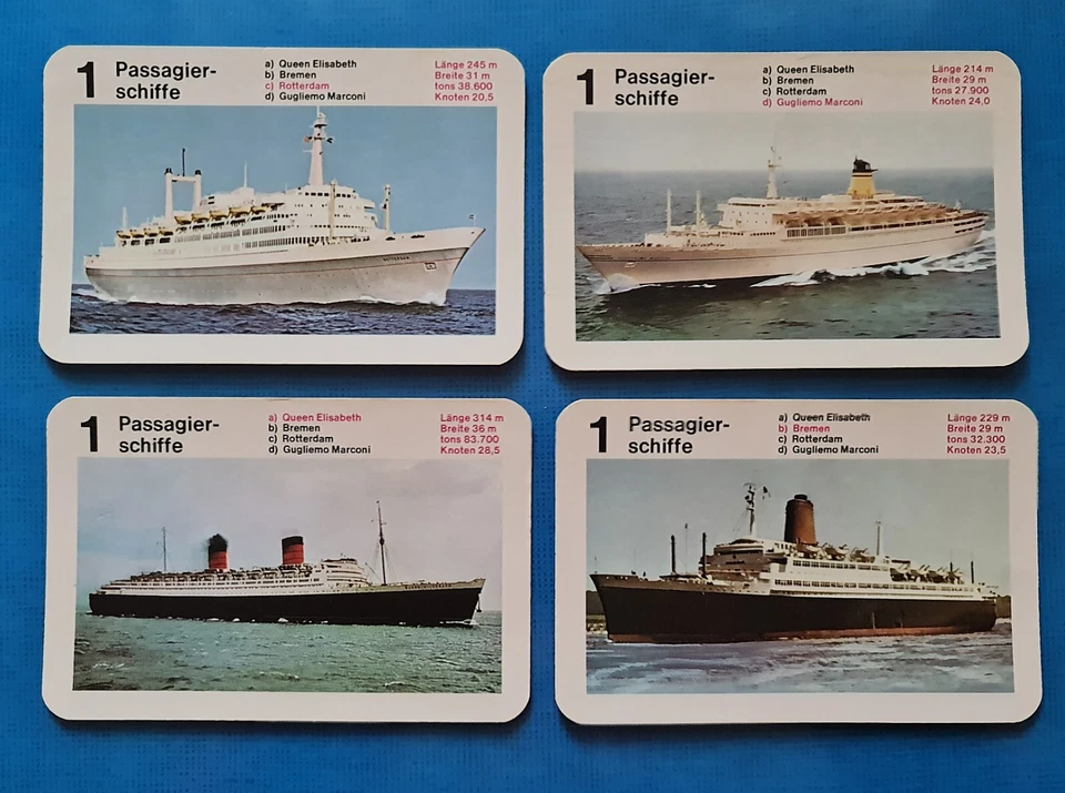 Auténticas cartas de cuarteto Piatnik Schiffs 1984 Alemania Foto 2 de 4