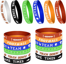 16 Pieces Football Theme Bracelets Silicone Wristband for Sport Theme Birthday P