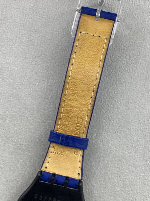 Swatch Watch Blue Tune GX119 leather 34mm 1990 unisex  display picture 1