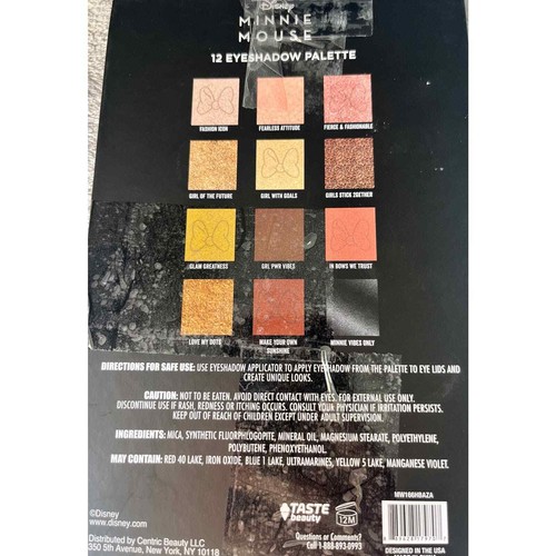 Disney Minnie Mouse 12 Color Eyeshadow Pallet With Mirror Taste Beauty NEW - Picture 4 of 5