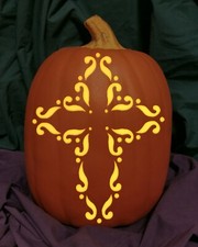 Cross Decorative Carved Foam Permanent Pumpkin