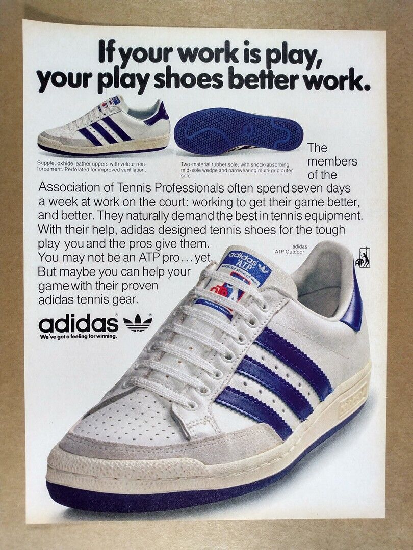 1981 Adidas ATP Outdoor Tennis Shoe vintage print Ad | eBay 1981 Adidas ATP Outdoor Tennis Shoe vintage print Ad | eBay