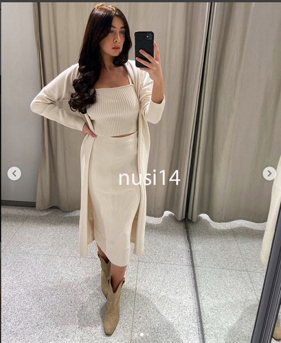 Zara nuevo mujer largo tejido Cardigan crudo S, M, L 5536/030 | eBay