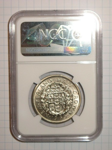 New Zealand 1965, 1/2 Crown MS 64 NGC, MAC! - Picture 2 of 4