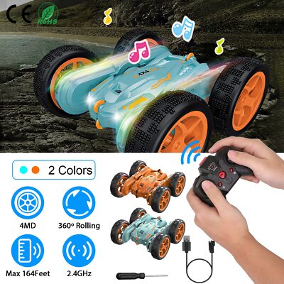 Remote Comtrol RC Stunt Cars with 4WD Double-Sided Driving 360° Flips Rotating