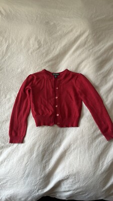 Girls Red Glittery Cardigan, Size XS 4-5, Worn Once