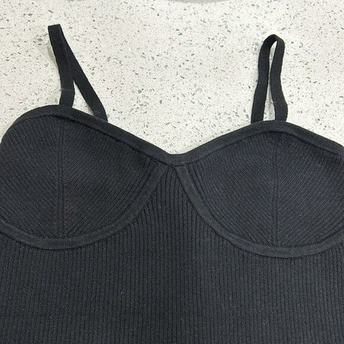 Madewell Corset-Detail Crop Sweater Tank in Black - Size small - Picture 4 of 9